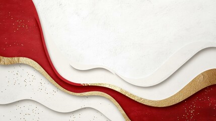 Obraz premium Explore a sleek red and white minimalist design perfect for both business and creative projects with a unique paper effect.