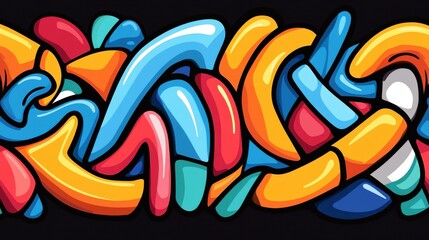 Naklejka premium Vibrant vector background template featuring dynamic graffiti art, ideal for urban creatives and street art lovers.