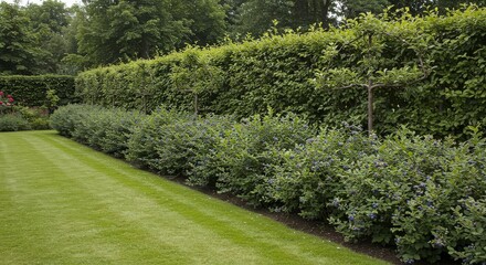 Blueberry Bushes Formal Garden Landscaping Green Lawn HD