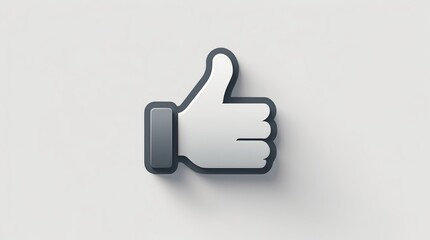 Obraz premium Thumbs Up Icon: Modern, Minimalist Design for Social Media Engagement and Approval Signals