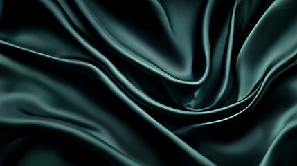 Fototapeta premium Dark navy and forest green swirls, moody and sleek with glossy highlights and fluid texture