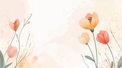 Beautiful background template made of Spring flowers.