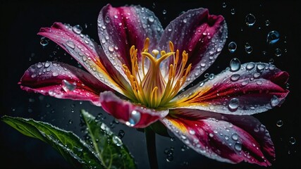 Fiore con gocce d'acqua 