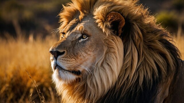 Leone nella savana