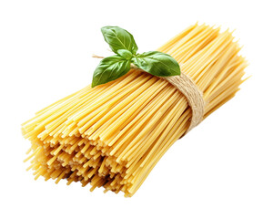 Cooking delicious pasta with fresh basil italian kitchen food bright environment view culinary isolated on transparent background