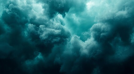 Obraz premium Deep indigo and forest green clouds, moody and mysterious with glossy highlights