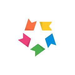 Bookmark Tag with a Star Symbol, Education and Event Logo Desig Vector