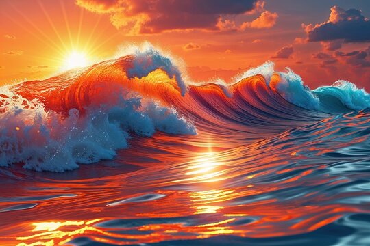 Energizing Sunburst Orange Gradient Waves Background for Vibrant Decorative Art