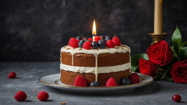 Torta di compleanno con candeline