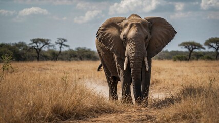 Obraz premium Elefante nel suo habitat 