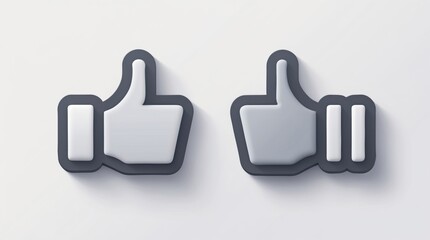 Obraz premium Thumbs Up Icons: Modern 3D Design for Social Media, Approval, Positive Feedback, User Interacti