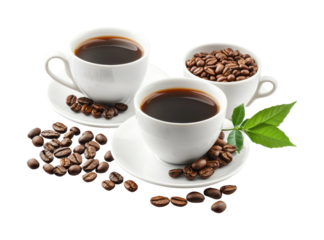 Brewing coffee kitchen food bright environment view aromatic experience isolated on transparent background