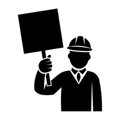 man with a blank board