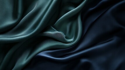 Fototapeta premium Deep navy and forest green gradient, moody and luxurious with glossy flowing textures