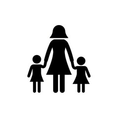 family silhouette vector illustration