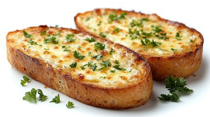 Garlic bread isolated on white backgroun