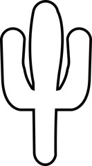 Cactus icon. Cactus silhouette vector isolated on transparent background. Home plant flat and line element. Mexican desert plant pictogram. Wild cactus linear nature garden symbol