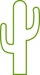 Cactus icon. Cactus silhouette vector isolated on transparent background. Home plant flat and line element. Mexican desert plant pictogram. Wild cactus linear nature garden symbol