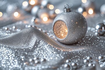 Shimmering Silver Glitter Texture for a Festive Celebration