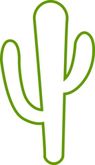 Cactus icon. Cactus silhouette vector isolated on transparent background. Home plant flat and line element. Mexican desert plant pictogram. Wild cactus linear nature garden symbol