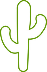 Cactus icon. Cactus silhouette vector isolated on transparent background. Home plant flat and line element. Mexican desert plant pictogram. Wild cactus linear nature garden symbol