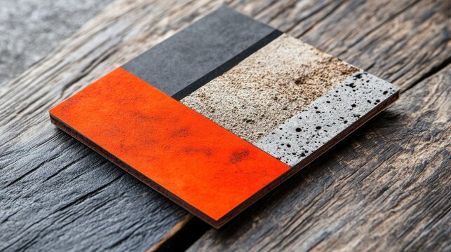 A bold construction company business card, strong typography, industrial textures, steel and concrete elements, high-contrast design, powerful and professional aesthetic with no text 