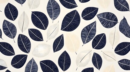 Elegant Dotted Leaf Pattern Seamless Design