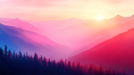 Breathtaking panoramic view of majestic mountains adorned with vibrant autumn foliage A sense of serenity renewal and change as golden leaves contrast with crisp blue skies evoking wonder and tranquil