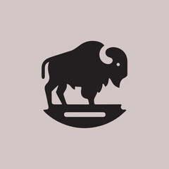 vector illustration of a bison