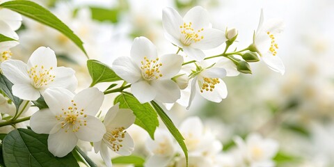 Obraz premium Double Exposure Jasmine Flowers: Sweet Mock Floral Background Bokeh Photography