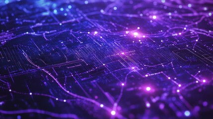 Obraz premium Backdrop featuring a cosmic navigation blueprint with glowing stars and planetary markers