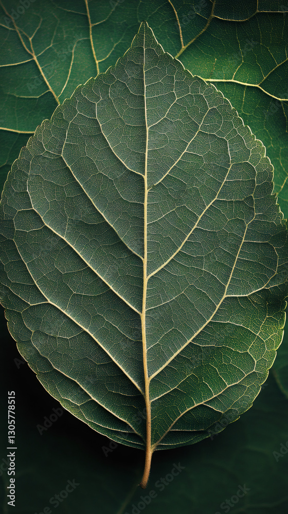 Poster intricate leaf vein network spreading across dark background, highlighting delicate botanical transp