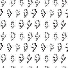 Vector abstract retro pattern with lightning bolts