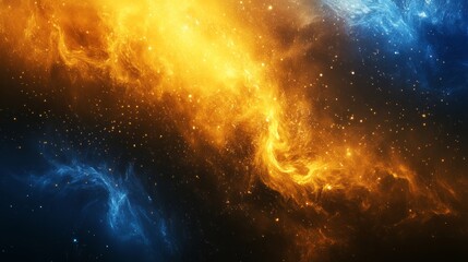 Golden amber and royal blue blend, glowing and rich with smooth flowing gradients