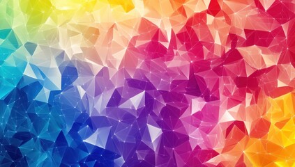 Abstract polygonal background with vibrant color gradient.
