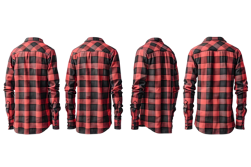 Stylish Red and Black Plaid Flannel Shirt with Checkered Pattern for Casual and Outdoor Lifestyle