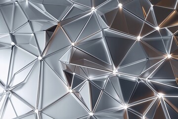 Fototapeta premium Daring Revolutionary Tech with Bold Silver Surface and Geodesic Lines Expressing Digital Linkage