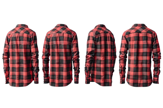 Stylish Red and Black Plaid Flannel Shirt with Checkered Pattern for Casual and Outdoor Lifestyle