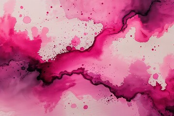 Obraz premium Elegant Pink Magenta Watercolor Streaked Paper Texture for Refined Design Use