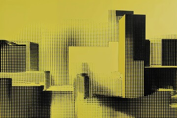 Vibrant Pale Yellow Pop Art Scene in Playful Comic Format with Halftone Dots