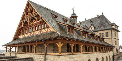 Obraz premium Macro Cologne Gaffel House Roof Tiles 1213 Medieval Architecture Close-Up Detail Photography