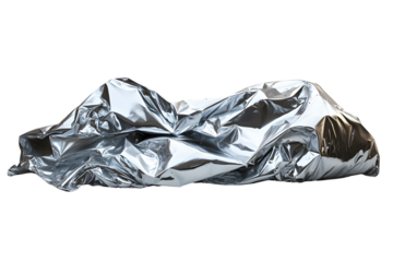 Crumpled Metallic Foil Texture as Abstract Reflective Background