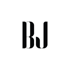 BJ monogram logo design letter text name symbol monochrome logotype alphabet character simple logo