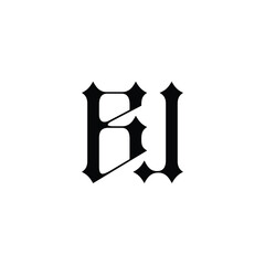 BJ monogram logo design letter text name symbol monochrome logotype alphabet character simple logo
