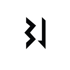 BJ monogram logo design letter text name symbol monochrome logotype alphabet character simple logo