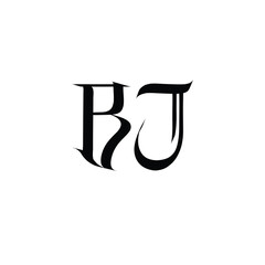 BJ monogram logo design letter text name symbol monochrome logotype alphabet character simple logo
