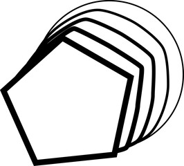 Polygon frame gradient blend to circle with motion. Technology geometric element