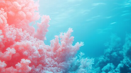 Soft coral and bright cyan gradient, light and airy with seamless blending