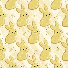 Seamless Easter Bunny Pattern Design Festive Spring Vibes Colorful Background Cute Illustration Whimsical Concept