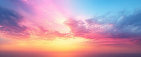 Fototapeta premium Breathtaking Sunset Over Calm Ocean Waves with Vibrant Colors and Dramatic Clouds in a Serene Evening Sky